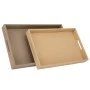 SET 2 LEATHER TRAY IN BEIGE COLOR 45X30X5CM