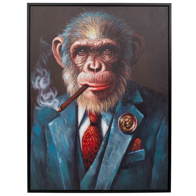 HANDMADE PAINTING GORILLA IN PS FRAME 90X120CM