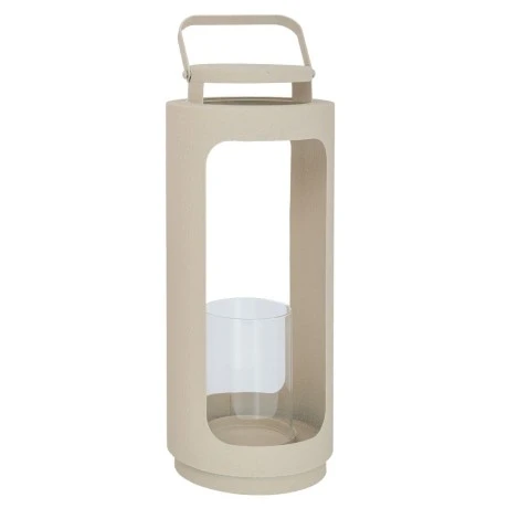METAL LANTERN IN CREAM COLOR 18X18X44,5CM