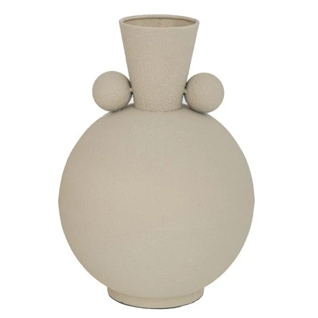 METAL ROUND VASE IN CREAM COLOR 20X20X29CM