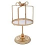GOLD METAL CANDLEHOLDER WITH GLASS 17X17X31CM
