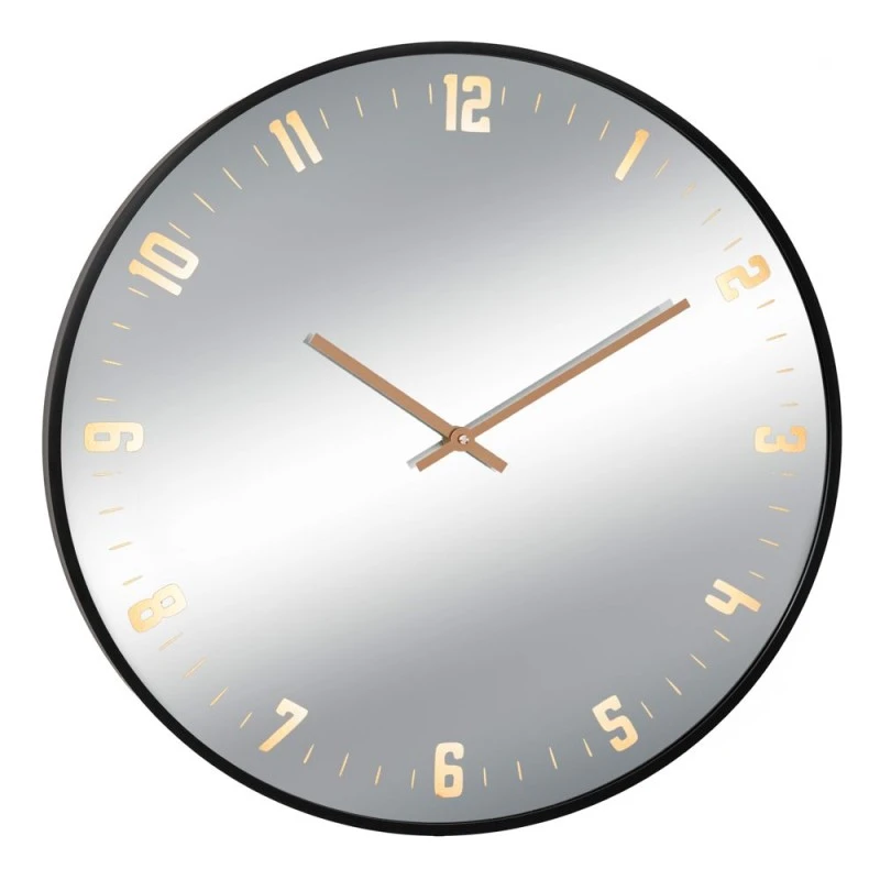DECO ROUND METAL WALL CLOCK IN BLACK COLOR WITH WIRELESS 3 COLORS LIGHT CONTROL D60CM