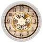 DECO ROUND METAL WALL CLOCK IN BEIGE COLOR WITH WIRELESS 3 COLORS LIGHT CONTROL D57CM