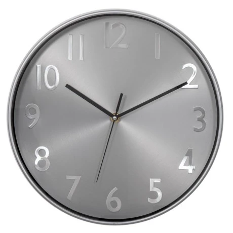 DECO ROUND METAL WALL CLOCK IN SILVER COLOR D30CM