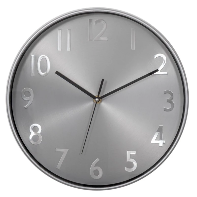 DECO ROUND METAL WALL CLOCK IN SILVER COLOR D30CM