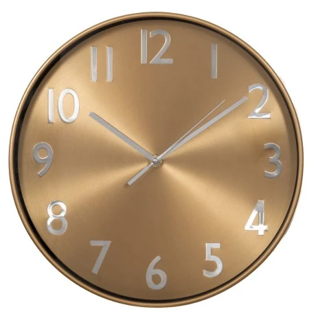 DECO ROUND METAL WALL CLOCK IN GOLD COLOR D30CM