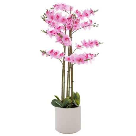 ARTIFICIAL PINK ORCHID PHALAENOPSIS IN CERAMIC POT 127CM