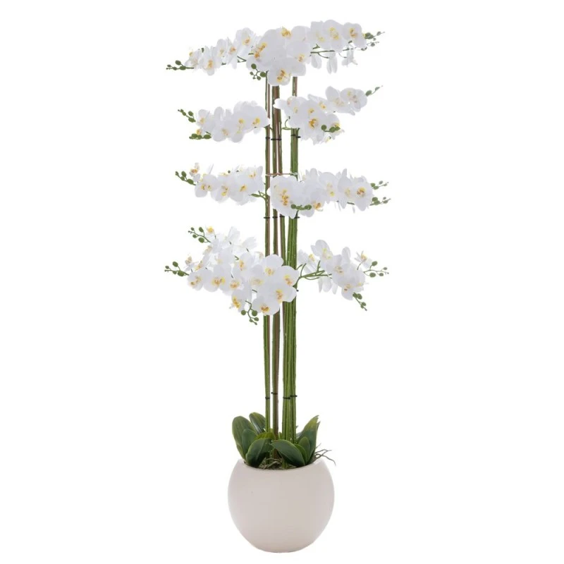 ARTIFICIAL WHITE ORCHID PHALAENOPSIS IN CERAMIC POT 160CM