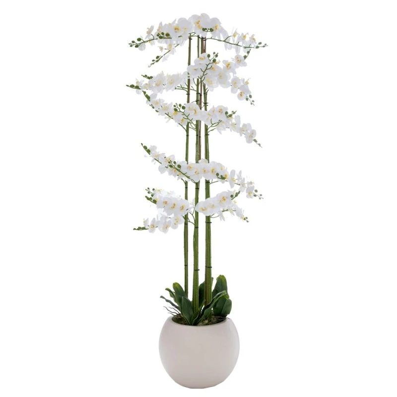 ARTIFICIAL WHITE ORCHID PHALAENOPSIS IN CERAMIC POT 190CM
