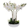 ARTIFICIAL WHITE ORCHID PHALAENOPSIS IN CERAMIC POT 55CM