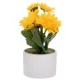 ARTIFICIAL YELLOW GERBERA IN CERAMIC POT 20CM