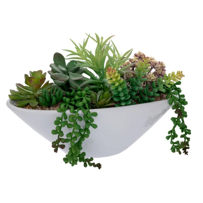 ARTIFICIAL SUCCULENT PLANT IN CERAMIC POT 20,5CM