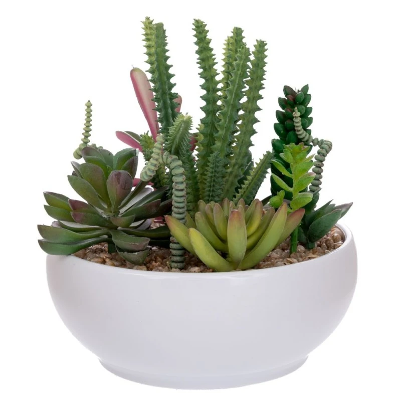 ARTIFICIAL SUCCULENT PLANT IN CERAMIC POT 17CM
