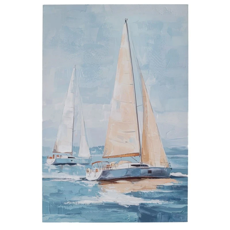 SAIL BOATS PAINTING ON PRINTED CANVAS 80X120CM