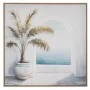 PLANT PAINTING ON PRINTED CANVAS WITH LIGHT NATURAL FRAME 80X80CM