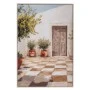 GREEK ISLAND PAINTING ON PRINTED CANVAS WITH WHITE WASHING FRAME 60Χ90CM
