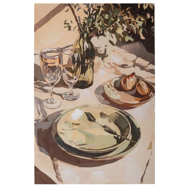 TABLE WITH PLACEMAT PAINTING ON PRINTED CANVA 80X120CM