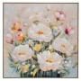 VASE WITH FLOWERS PAINTING ON PRINTED CANVAS WITH  NATURAL FRAME 100X100CM