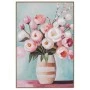 VASE WITH FLOWERS PAINTING ON PRINTED CANVA WITH NATURAL FRAME 80X120CM