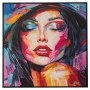 WOMAN PAINTING ON PRINTED CANVAS WITH BLACK FRAME 80X80CM
