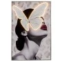 BUTTERFLY  WITH LED LIGHT PAINTING  WITH SILVER FRAME ON PRINTED CANVAS 80X120CM