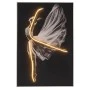 BALLERINA WITH LED LIGHT PAINTING WITH SILVER FRAME ON PRINTED CANVAS 80X120CM