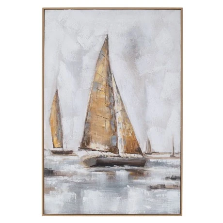 SAIL BOAT ΠΙΝΑΚΑΣ ΕΛΑΙΟΓΡΑΦΙΑ ΜΕ ΦΥΣΙΚΗ ΚΟΡΝΙΖΑ ΣΕ ΤΥΠΩΜΕΝΟ ΚΑΜΒΑ 80Χ120ΕΚ