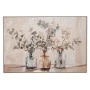 VASES WITH FLOWERS PAINTING ON PRINTED CANVAS WITH WHITE WASHING LOOKING FRAME 120X80CM