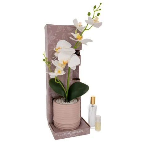 
ARTIFICIAL WHITE ORCHID IN POT WITH AROMA IN GIFT BOX (SUMMER MARSHMALLOWS) 13,5X13,5X41CM