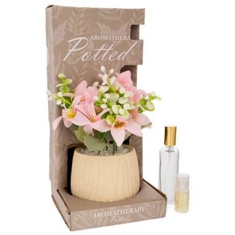 ARTIFICIAL WHITE ORCHID IN POT WITH AROMA IN GIFT BOX (MY PARIS) 14X14X30CM