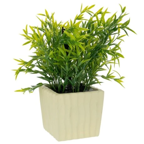 ARTIFICIAL GREEN GRASS IN POT WITH AROMA IN GIFT BOX  (JADE DRAGON TEA FRAGRANCE) 15X12X27CM
