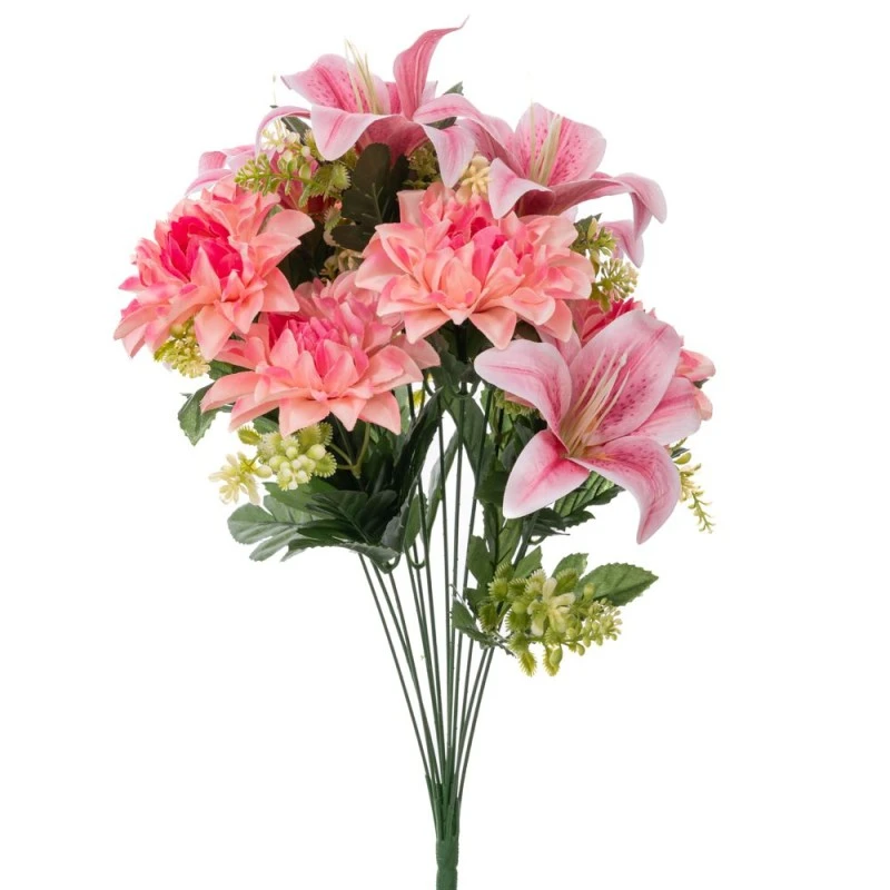 ARTIFICIAL PINK LILLIES BUSH POTTED