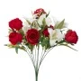 ARTIFICIAL RED WHITE LILLIES BUSH POTTED