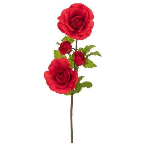 ARTIFICIAL GIANT DOUBLE STEM RED ROSE 26X26X132CM