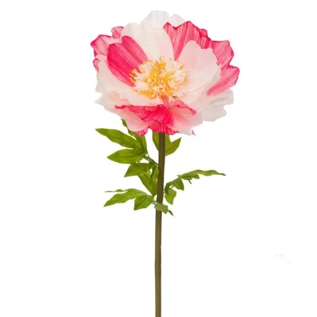 ARTIFICIAL GIANT STEMS FUCHSIA  WHITE PEONY IN ROUND BASE 40X40X140