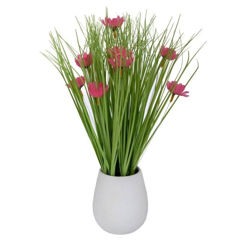 GRASS IN PINK CERAMIC POT 10X9X31CM