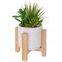GRASS IN CERAMIC POT ON WOODEN LEGS 10X9X18CM