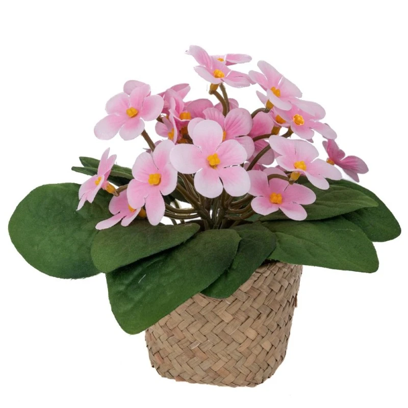 PINK FLOWERS 17CM IN SEAGRASS POT 9X7