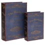 SET 2 DECO STORAGE BOOK BOX IN BLUE BROWN COLOR 19X7X27CM