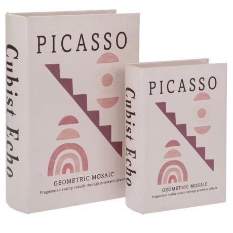 SET 2 DECO STORAGE BOOK BOX IN SALMON COLOR 19X7X27CM