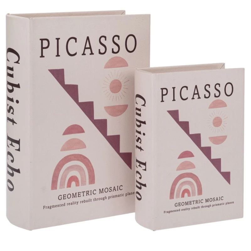 SET 2 DECO STORAGE BOOK BOX IN SALMON COLOR 19X7X27CM