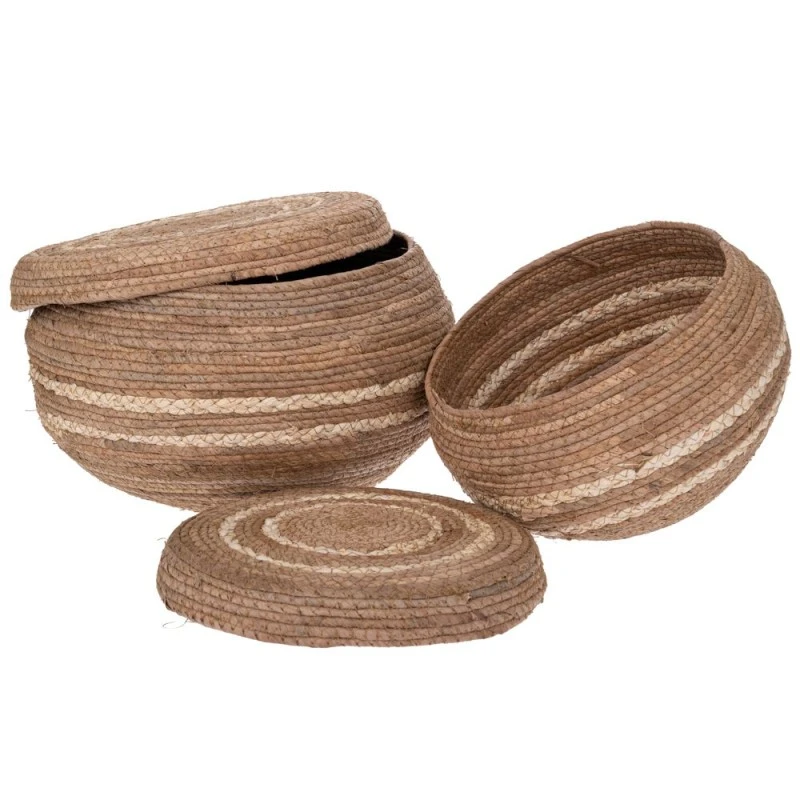 SET 3 NATURAL ROPE BASKET