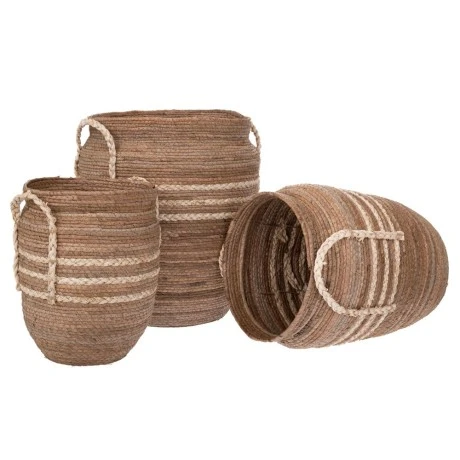 SET 3 NATURAL ROPE BASKET