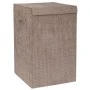 CREAM FABRIC LAUNTRY BASKET WITH LID 35X35X55CM