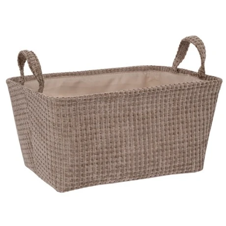 CREAM FABRIC STORAGE BASKET 40X30X20CM