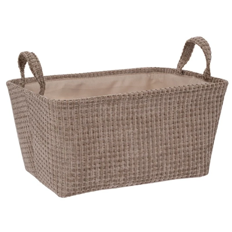 CREAM FABRIC STORAGE BASKET 40X30X20CM