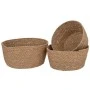 SET 3 WICKER BASKET STRAW ROPE D35X17 30X15 26X13CM