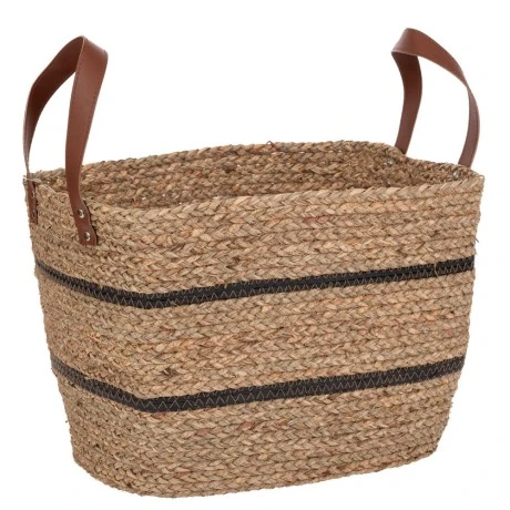 WICKER BASKET WITH PVC HANDLES 38X28X28CM