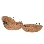 SET 3 WATER HYACINTH BASKET WITH BLACK HANDLES 55Χ16CM, 50X14CM, 45X12CM