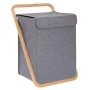 GREY FABRIC LAUNDRY BASKET WITH LID 40X40X70CM